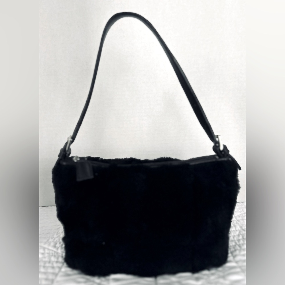 Darling vintage genuine rabbit fur and leather handbag by Paola By PdL
